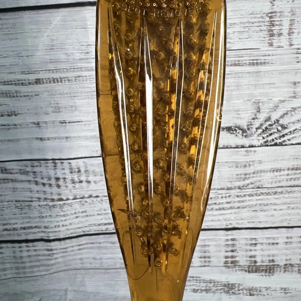 Vintage MCM Empire Lucite Brush Amber Black Nylon Bristles‎ Made In U.S.A.